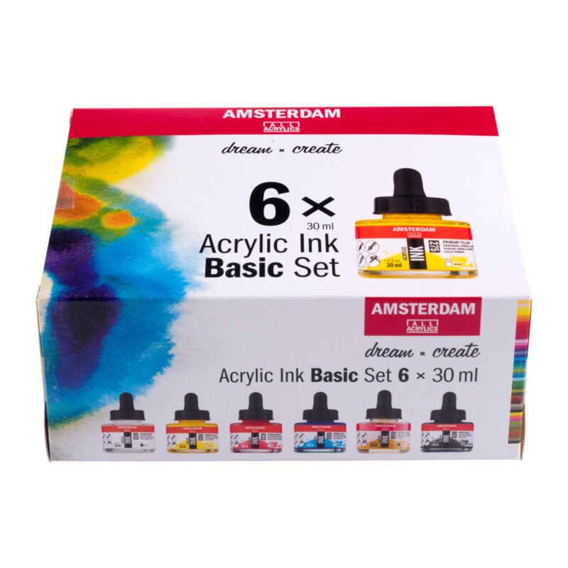 Amsterdam Acrylic Ink Basis-Set, 6 × 30 ml