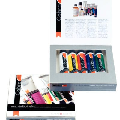 Cobra Wassermischbare Ölfarben Starter-Set, 5 × 40 ml