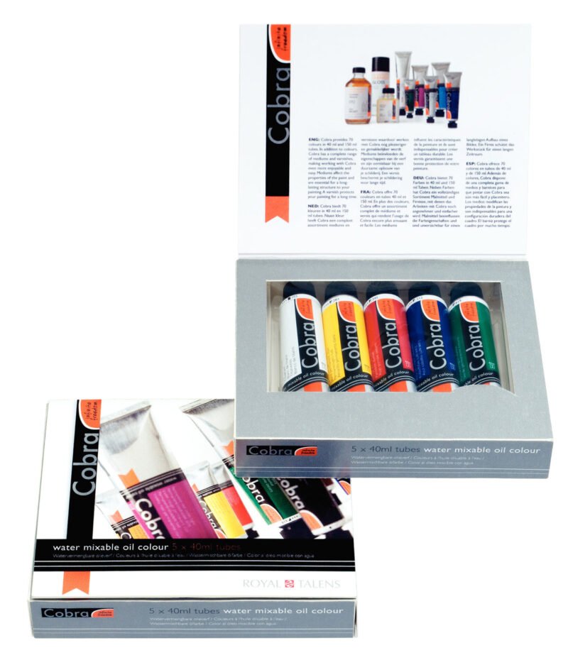 Cobra Wassermischbare Ölfarben Starter-Set, 5 × 40 ml