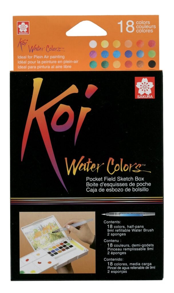 Sakura Koi Aquarellkasten Pocket Field Sketch Box, 18 Farben