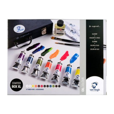 Van Gogh Ölfarben Starter-Box XL, 12 × 40 ml mit Zubehör
